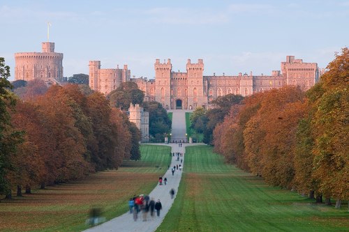 Windsor Castle as viewed from the Long Walk in Windsor