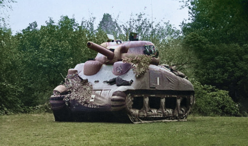 An inflatable Sherman tank