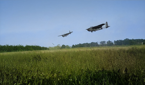 Hamilcar gliders of the 6th Airlanding Brigade arrive on DZ 'N' near Ranville