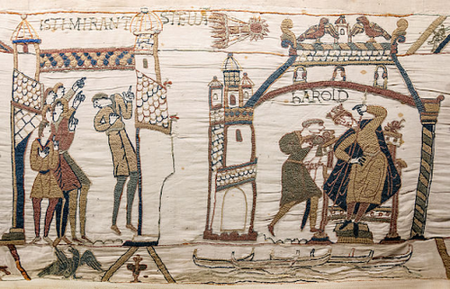 The Bayeux Tapestry is over 900 years old and depicts the events leading up to the Norman Conquest of England in 1066.