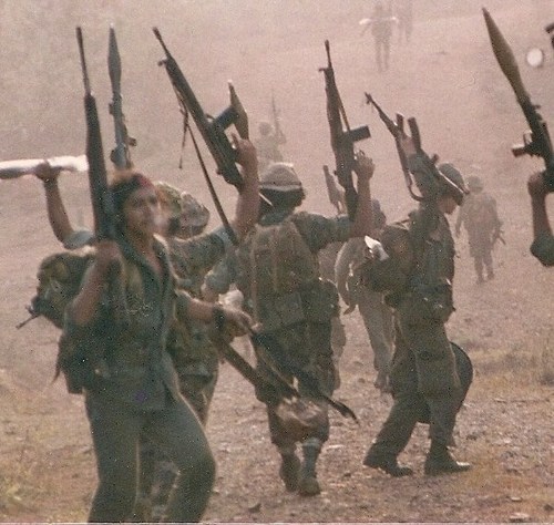 A photograph of the Contras in Nicaragua. 
