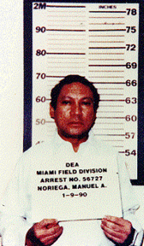 Noriega's mugshot after his arrest in 1990. 