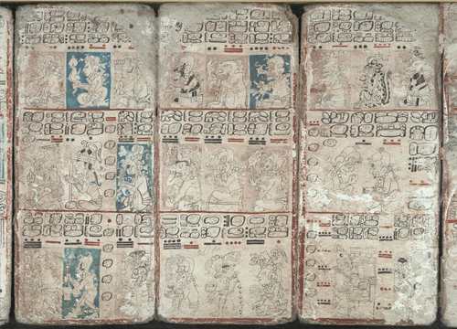 Spanish missionaries destroyed most of the Mayan codices. Above is one of the few left. 
